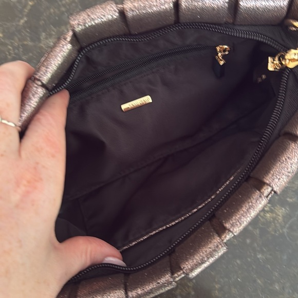 Remi/Reid Lindy Clutch Woven Leather Anthracite Crossbody Purse Bag - Picture 5 of 6